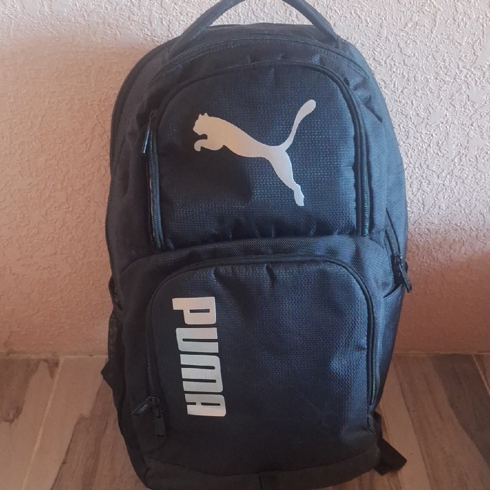Puma Black Athletic Backpack with Iconic Logo